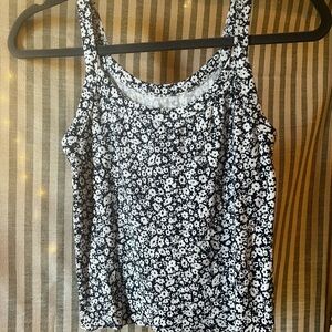 Floral Black and White Women's Top